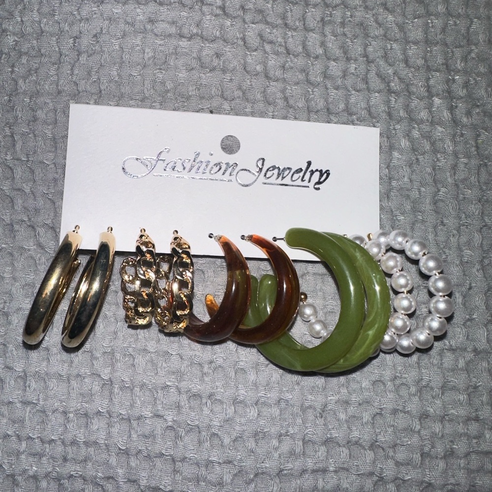 5 pair Hoop Earrings